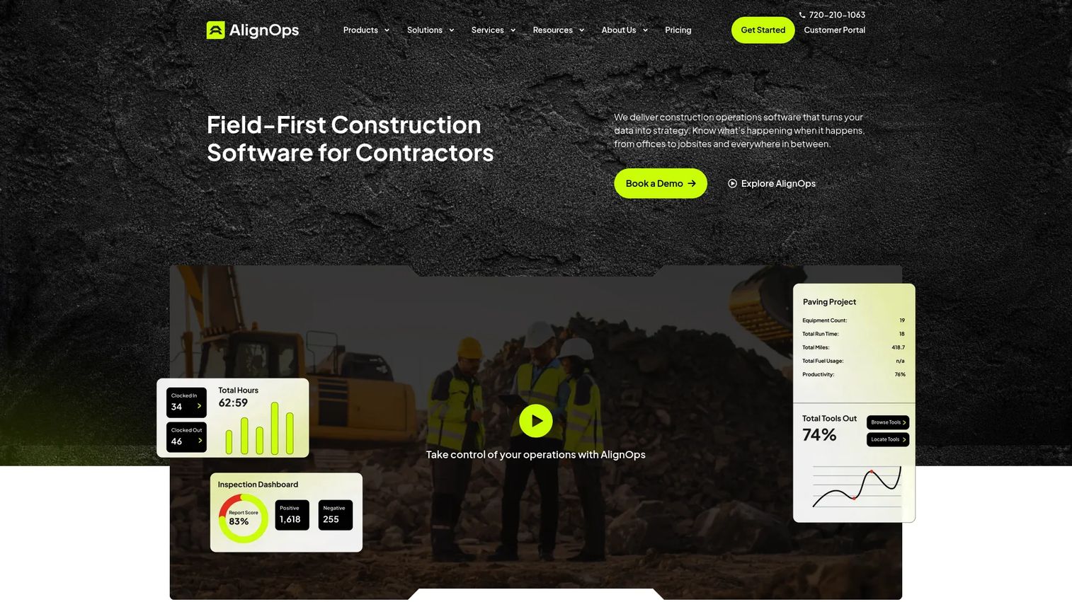 Align construction equipment tracking dashboard for field operations.