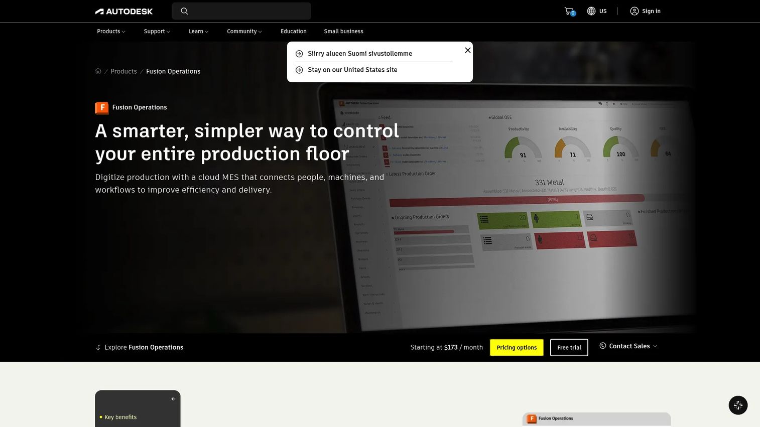 Fusion Operations homepage screenshot