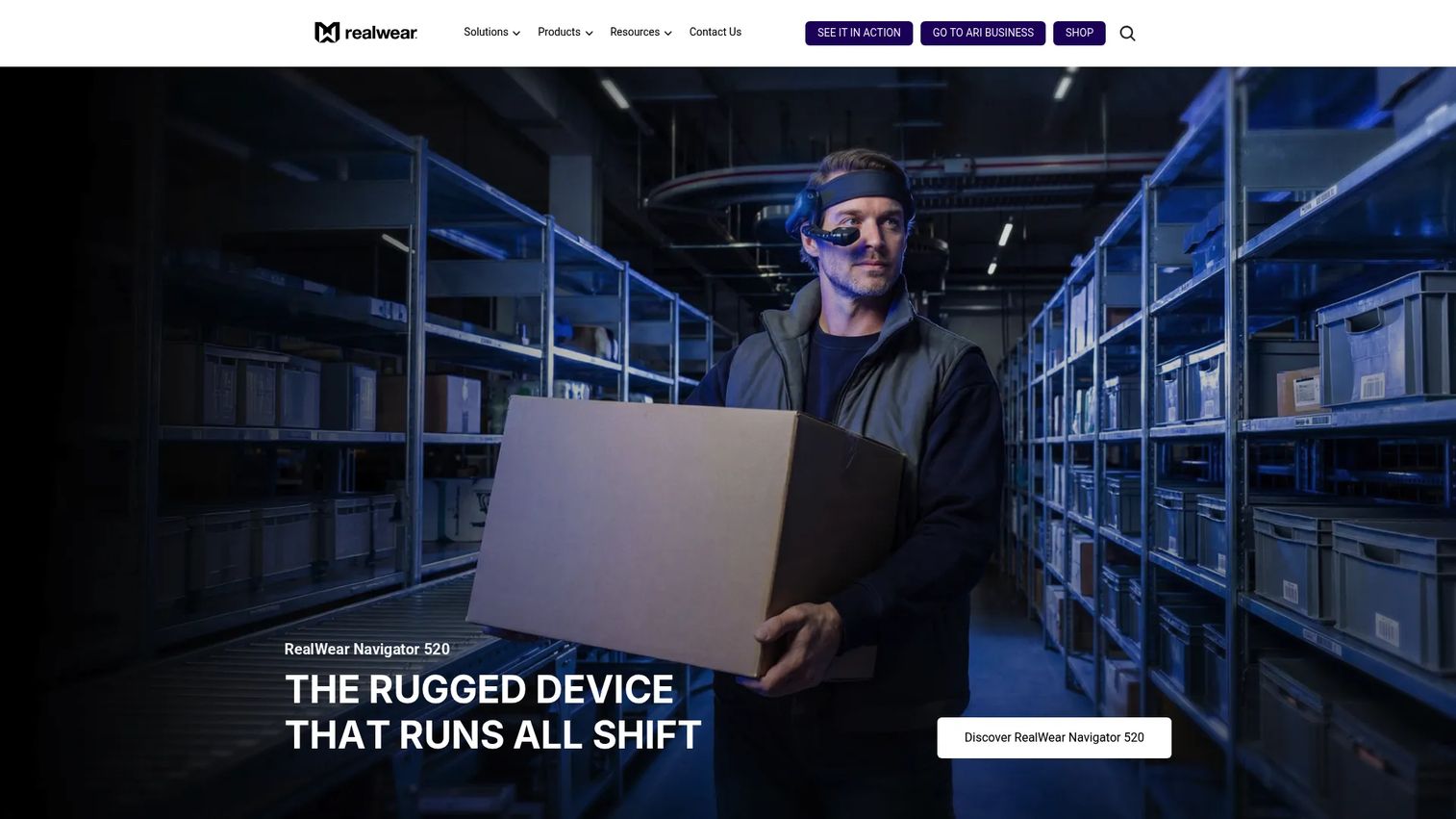 RealWear hands-free industrial wearable device