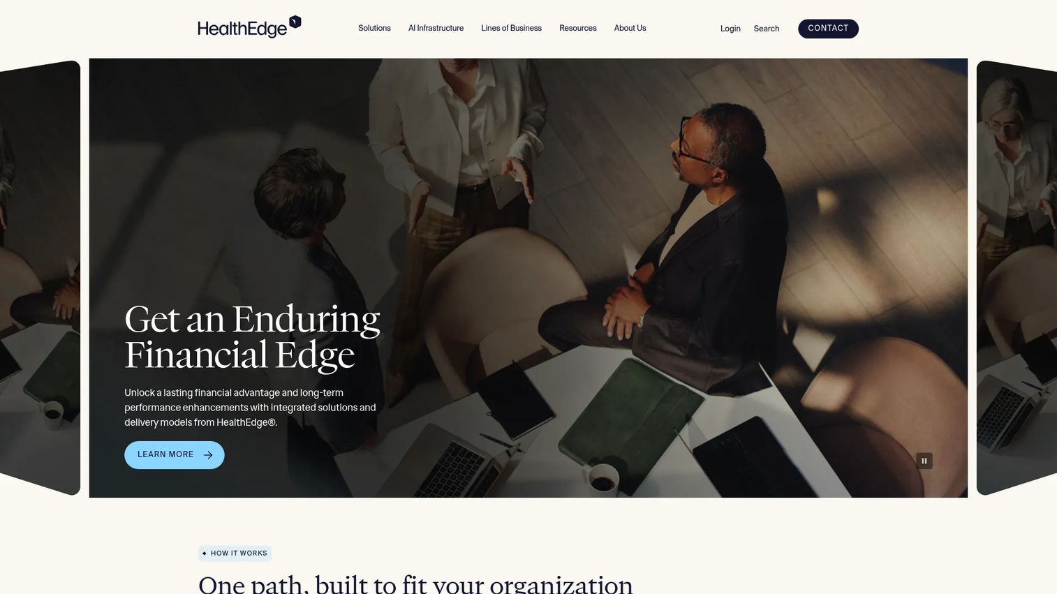 HealthEdge homepage screenshot