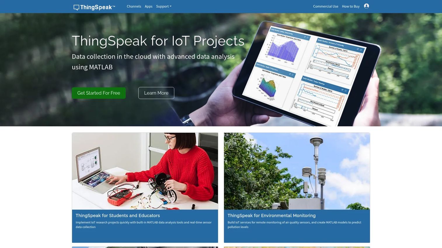 ThingSpeak IoT analytics channel visualization