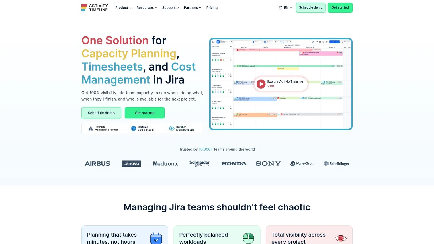 ActivityTimeline Jira-native team scheduling and capacity planning