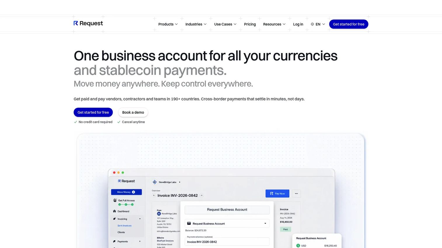 Request homepage screenshot