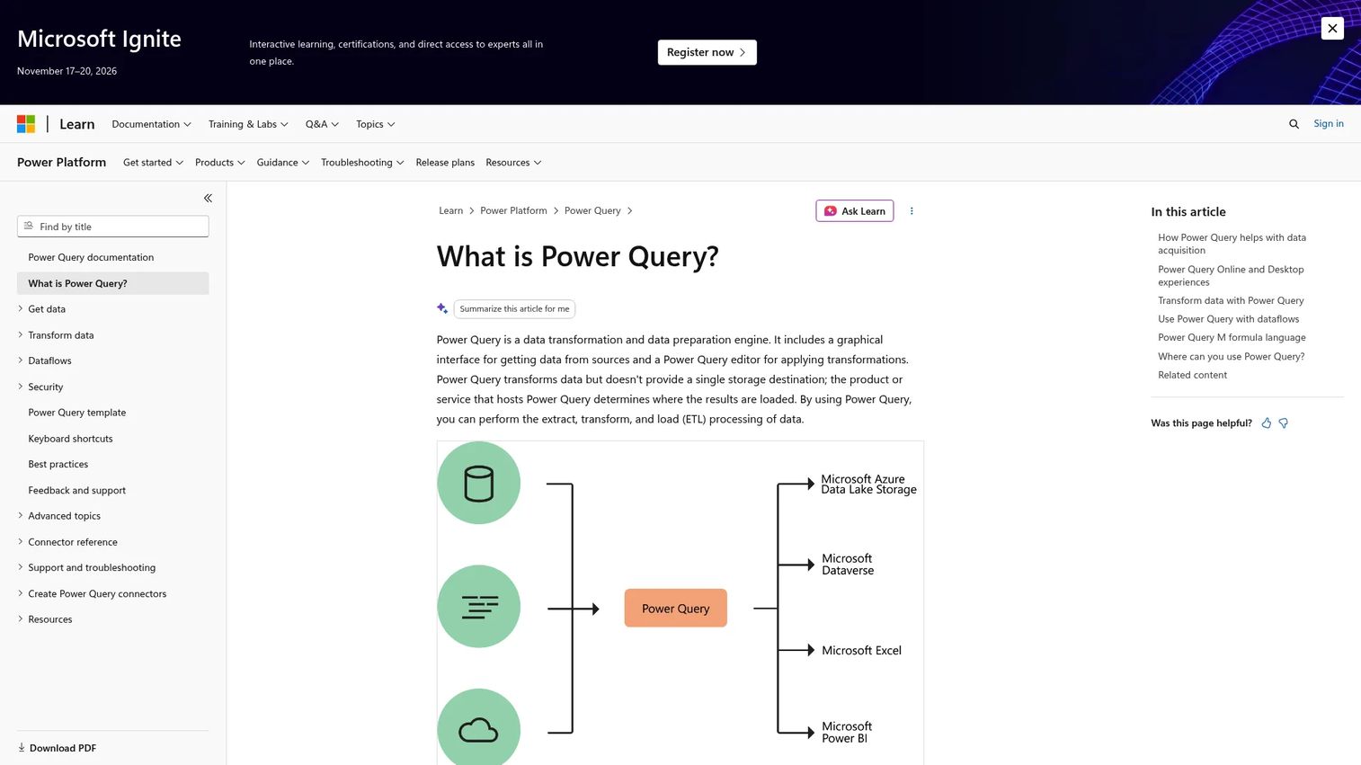 Microsoft Power Query data shaping workflow