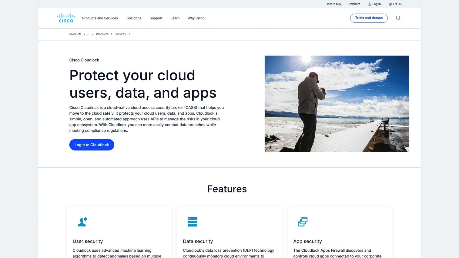 Cisco Cloudlock homepage screenshot