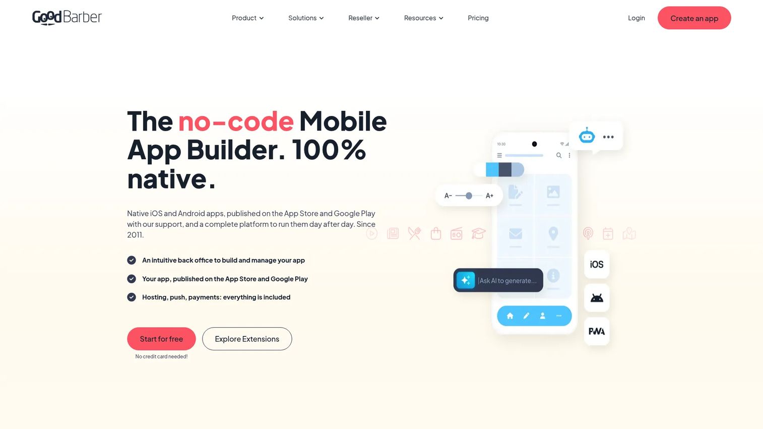 GoodBarber shopping app builder for mobile commerce