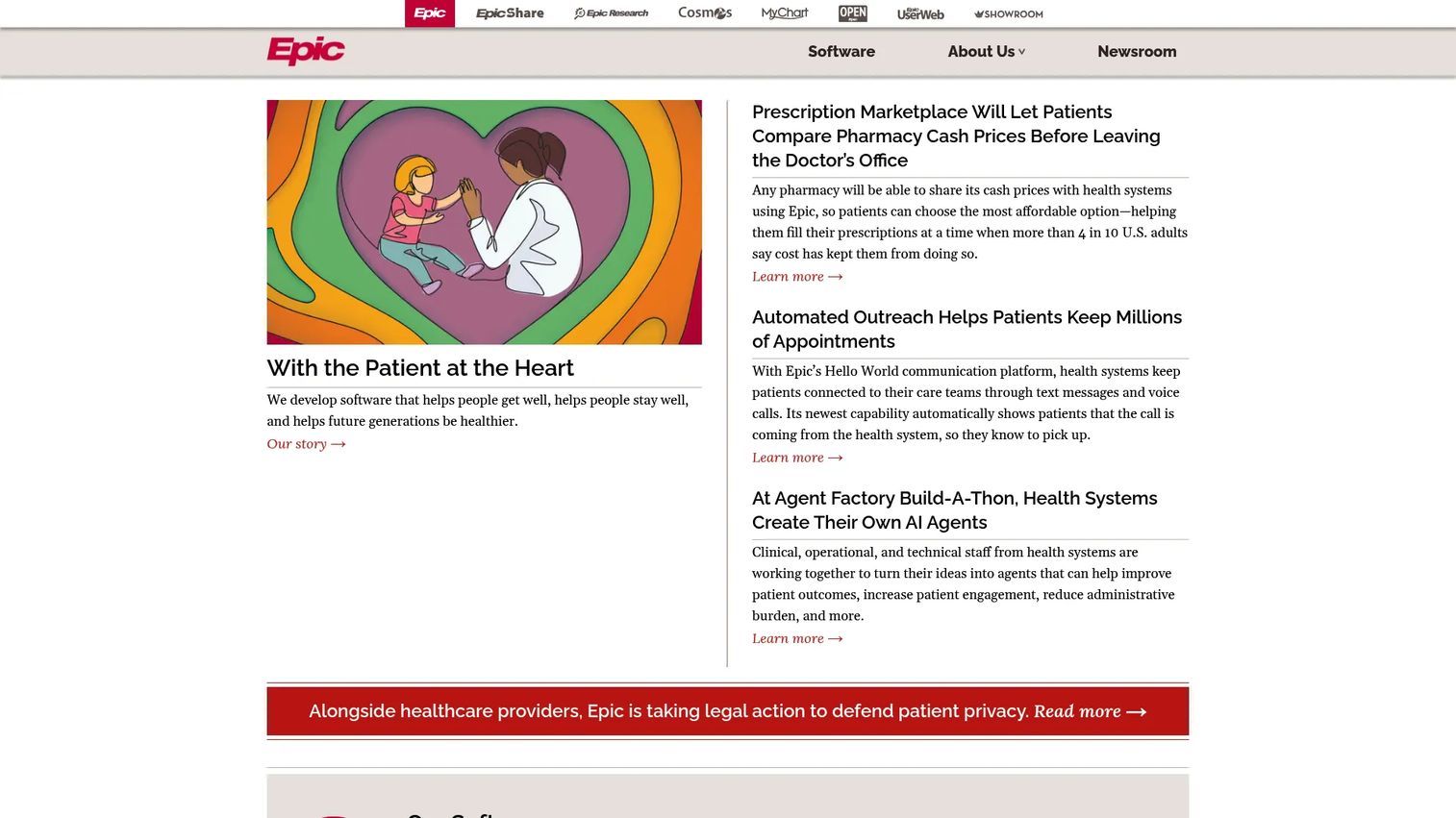 Epic homepage screenshot