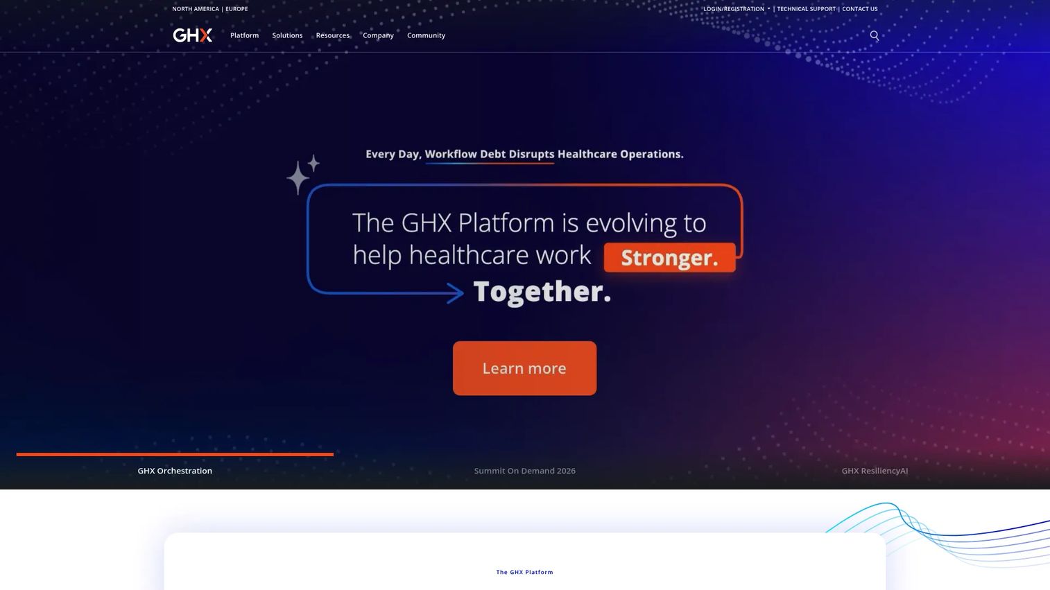 GHX Exchange procurement platform for hospital supplier connectivity.