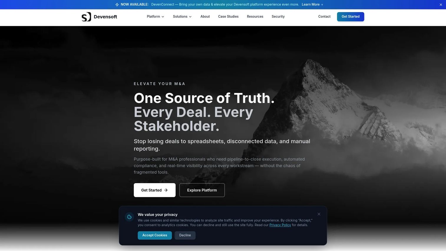 Devensoft M&A lifecycle management platform