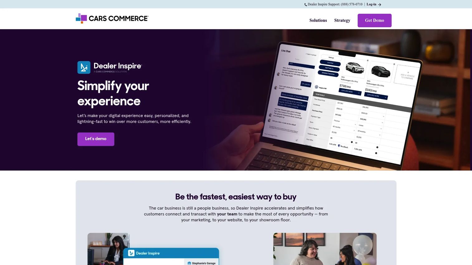 Dealer Inspire website and digital retail experience for automotive dealerships
