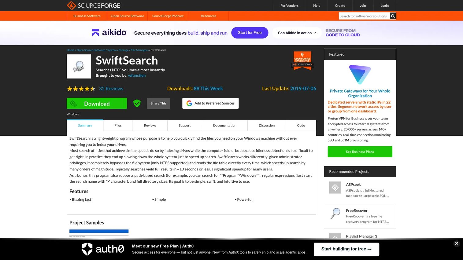 SwiftSearch portable file search utility