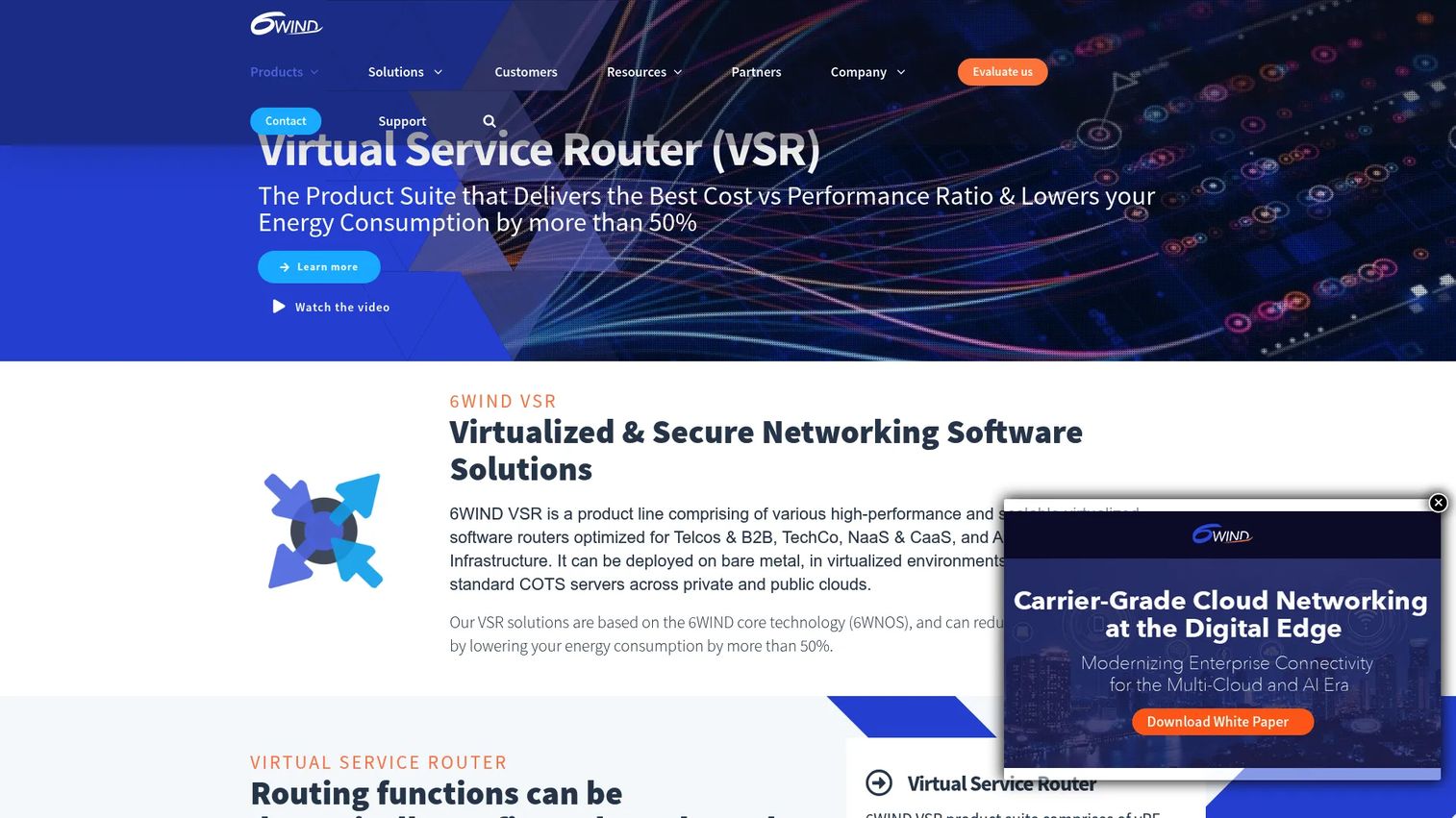 6WIND Virtual Service Router deployed on cloud and white-box infrastructure