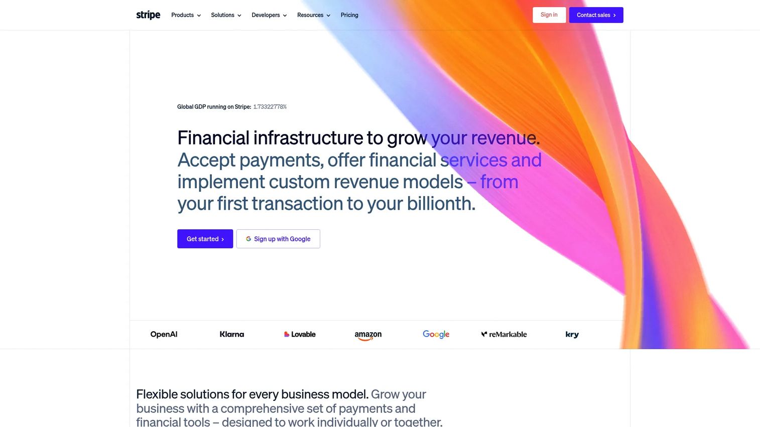 Stripe payments and revenue data integration dashboard