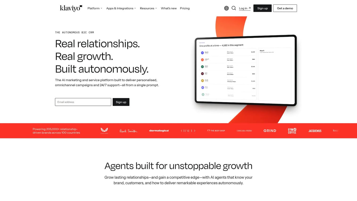 Klaviyo ecommerce marketing automation dashboard
