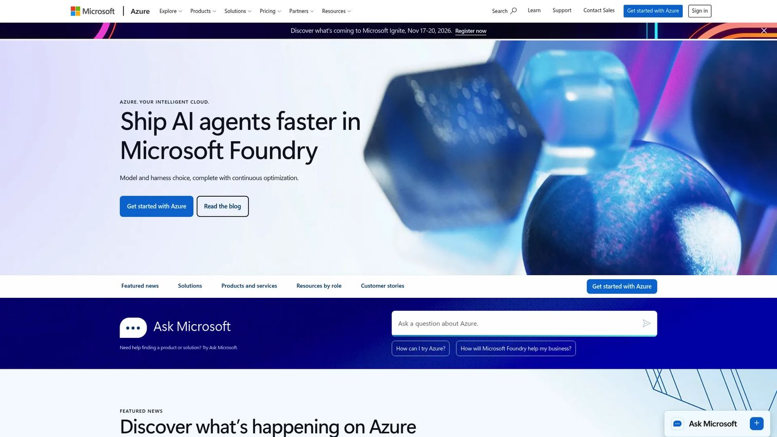 Microsoft Azure deployment interface
