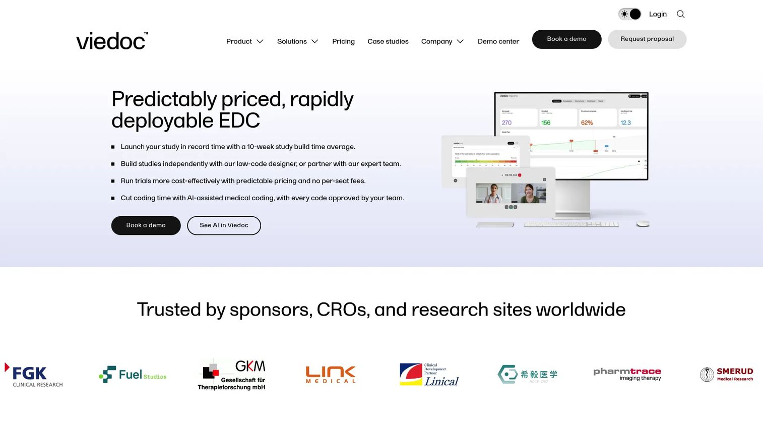Viedoc eTMF software interface for trial document oversight