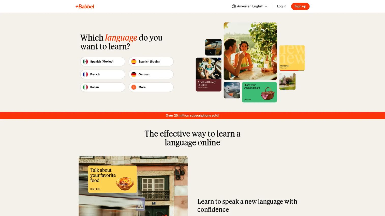 Babbel structured language lesson for adult learners