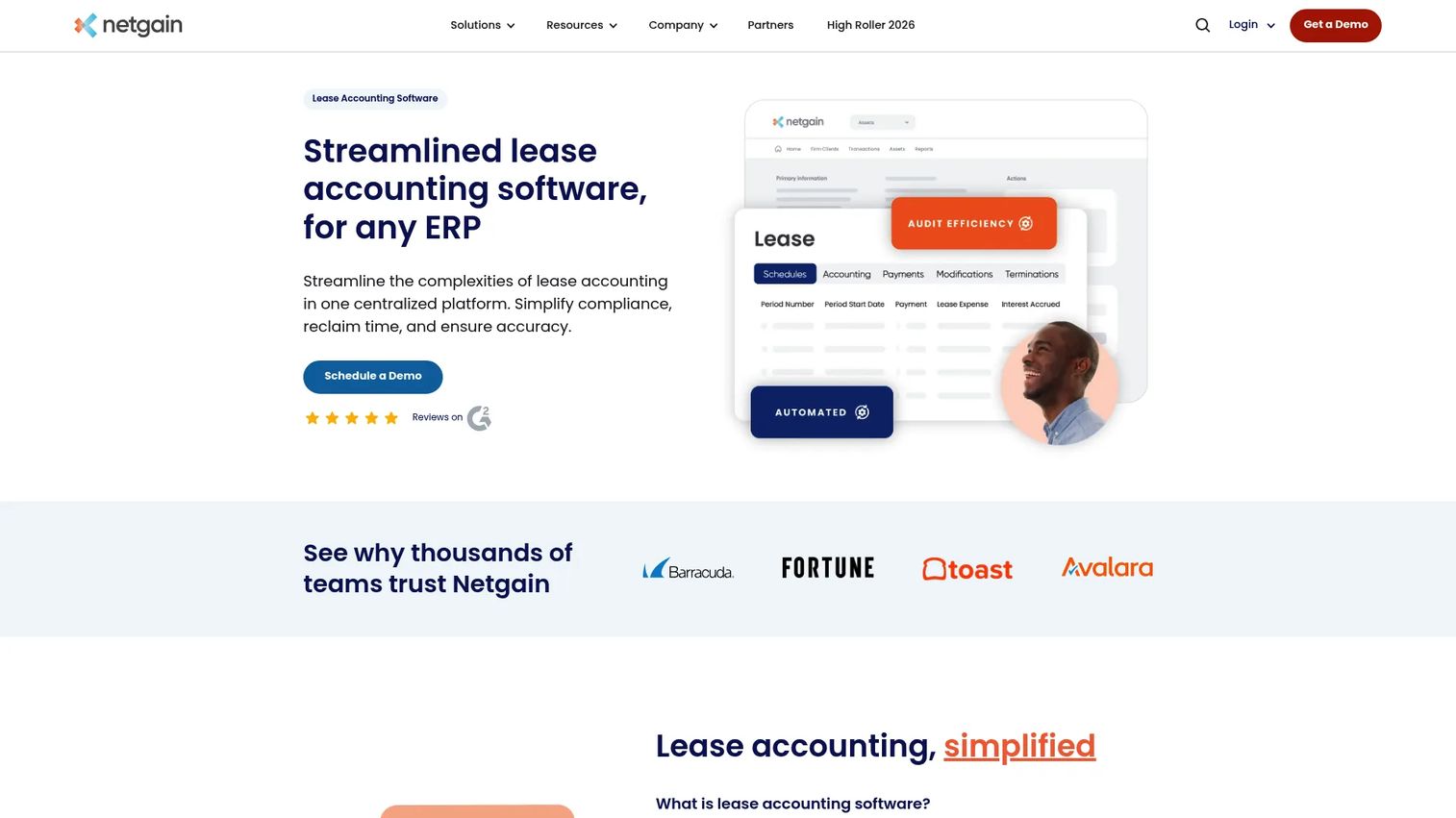 NetLease by Netgain software showing lease accounting and portfolio reporting