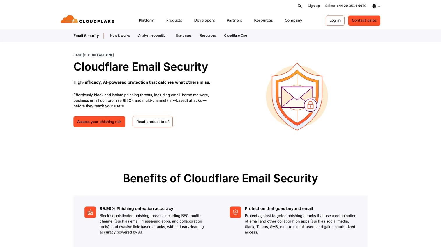 Cloudflare Cloud Email Security threat protection dashboard
