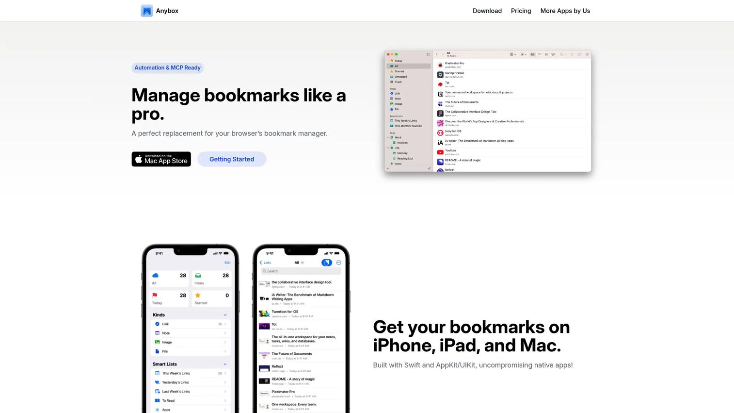 Anybox bookmark manager with smart lists and tags