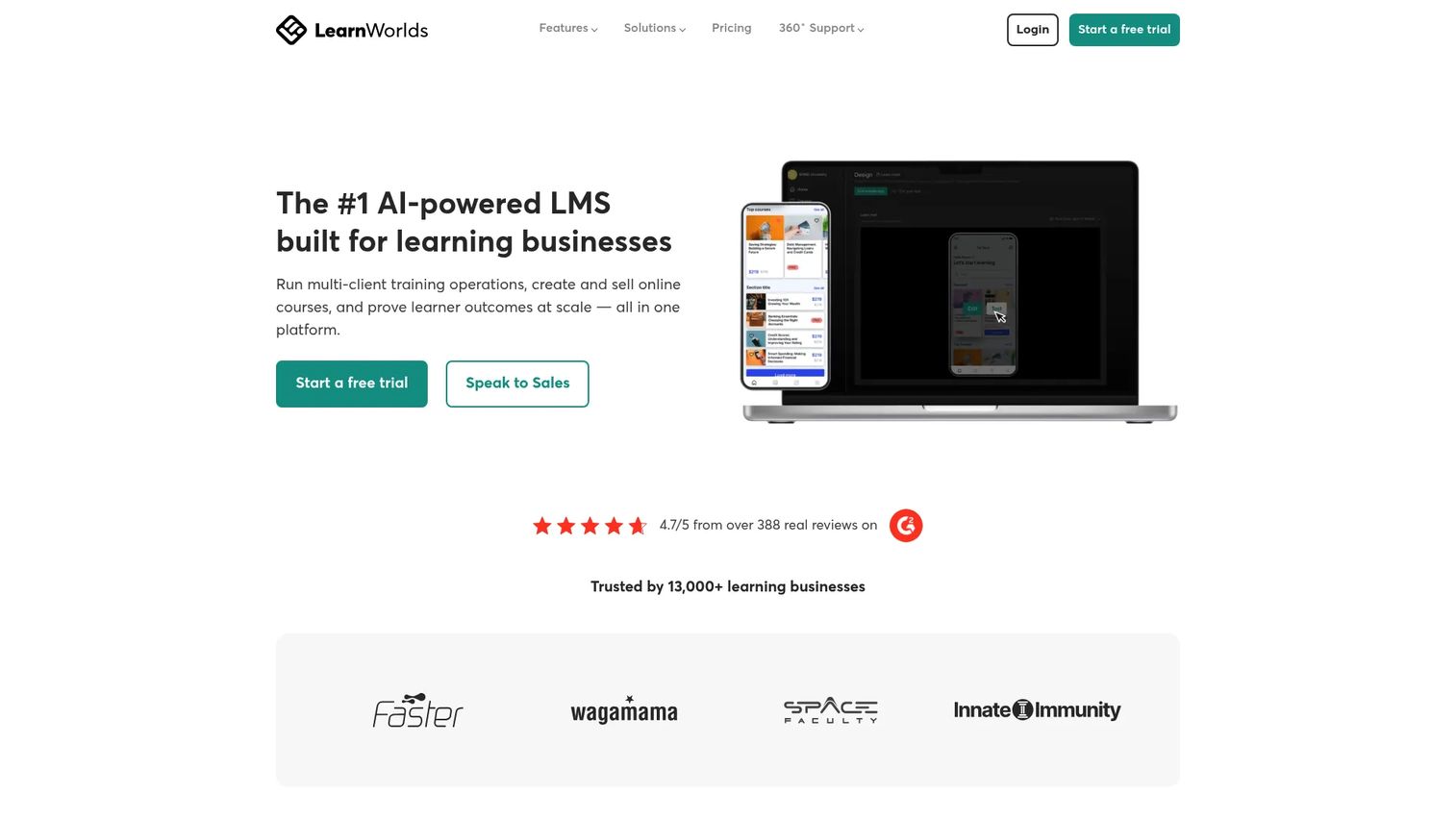 LearnWorlds branded course academy