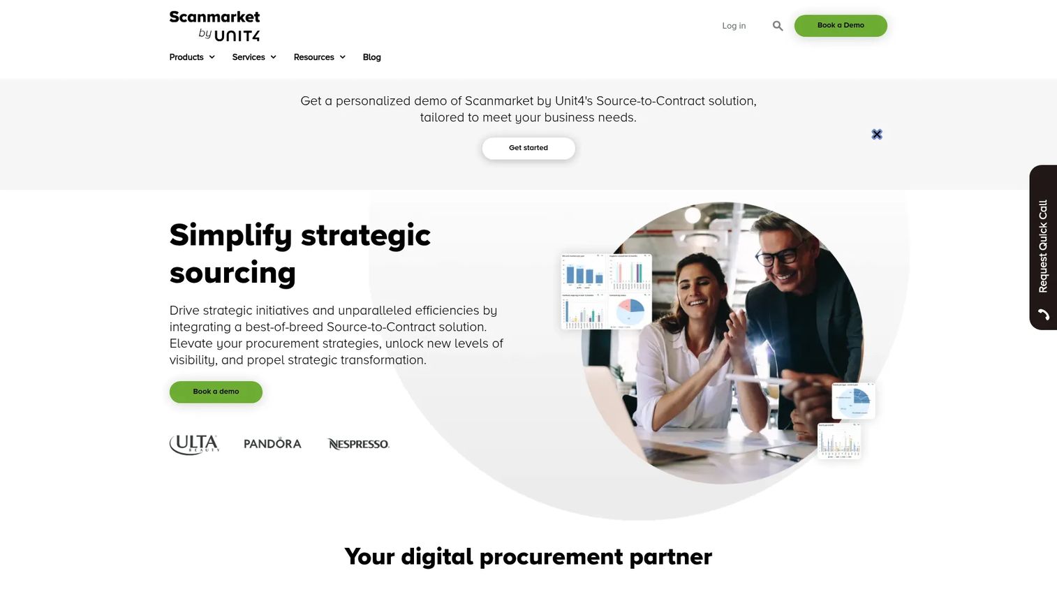 Scanmarket by Unit4 source-to-contract procurement platform interface