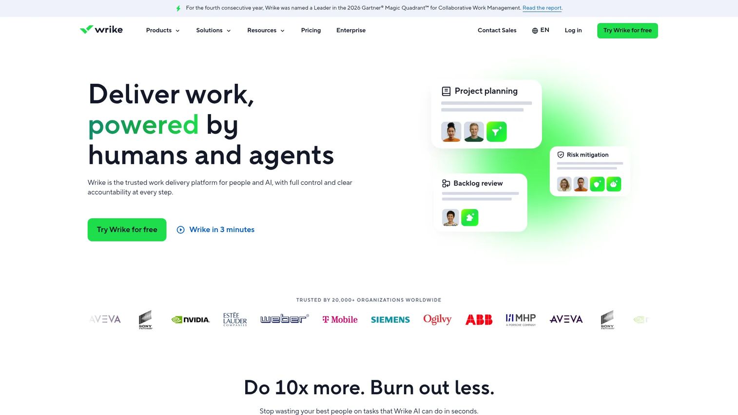 Wrike project workflow dashboard for energy teams