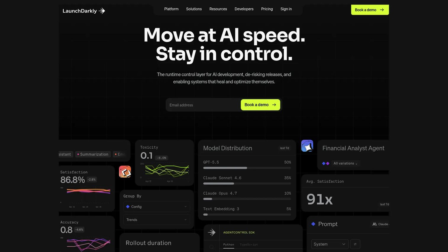 LaunchDarkly feature flag management dashboard