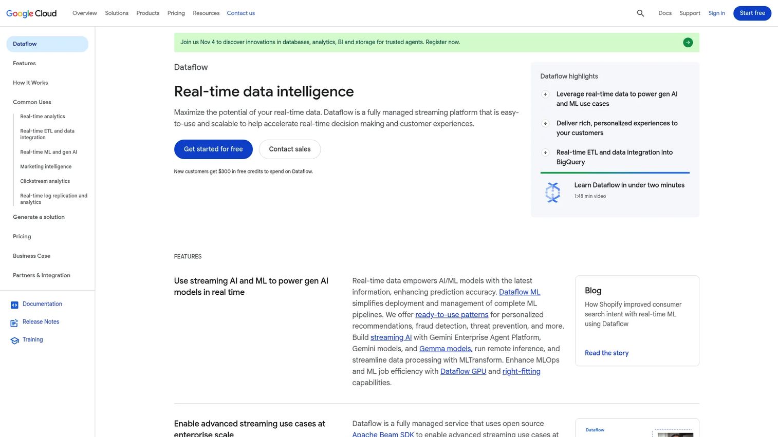 Google Cloud Dataflow streaming pipeline with Apache Beam transformations