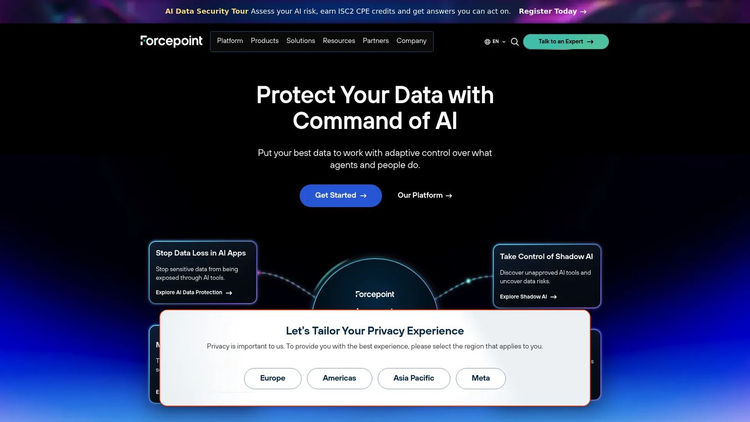 Forcepoint DSPM interface