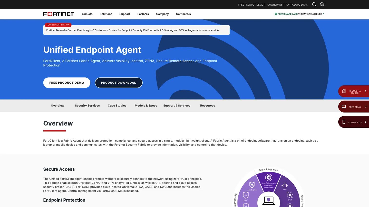 FortiClient VPN endpoint security and remote access interface