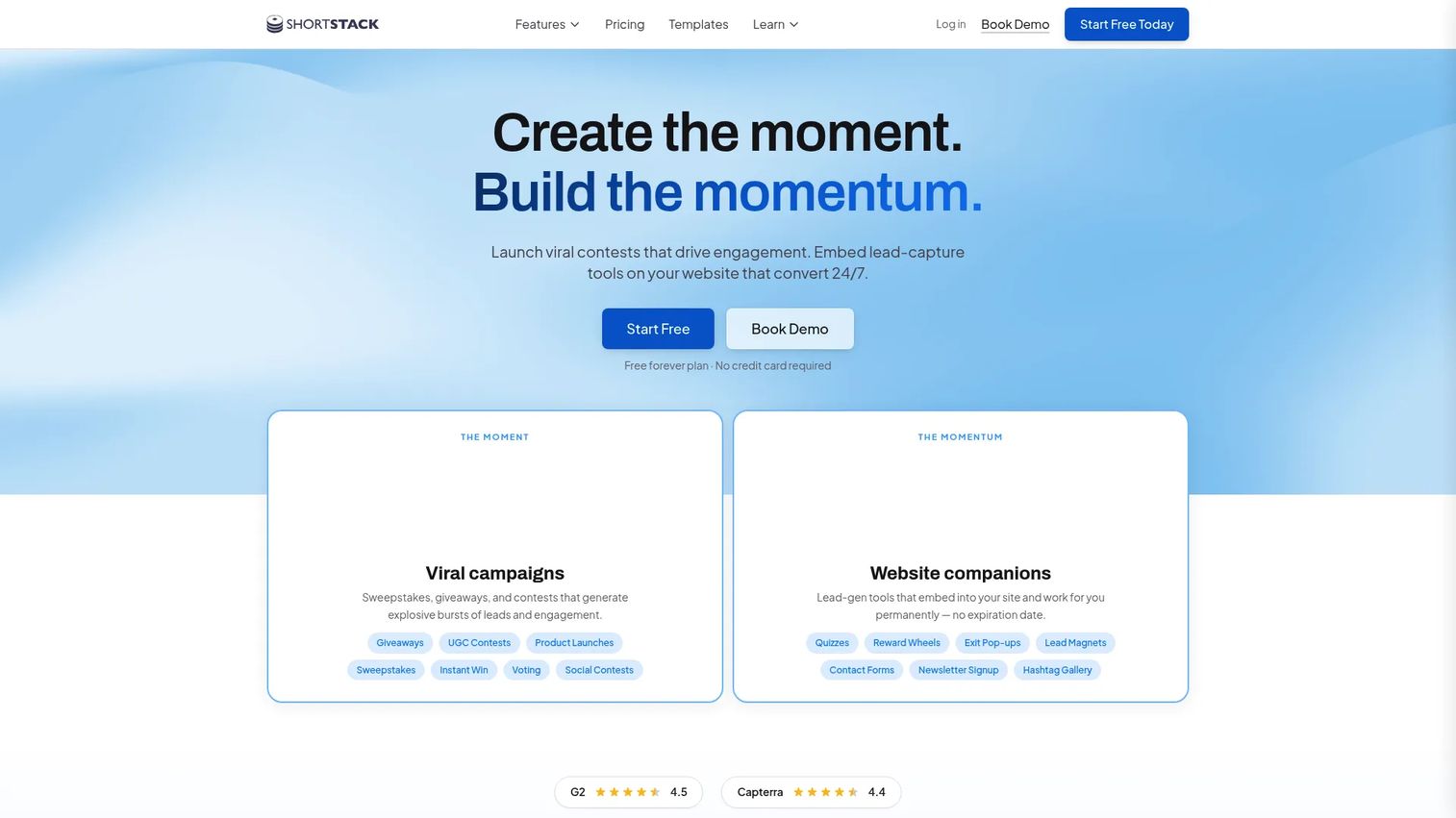 ShortStack user-generated-content contest landing page