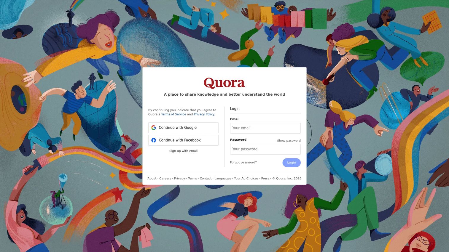 Quora homepage screenshot