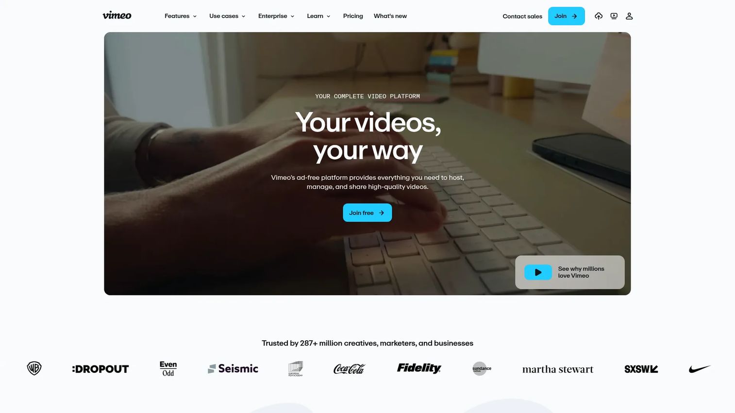 Vimeo video hosting and analytics dashboard