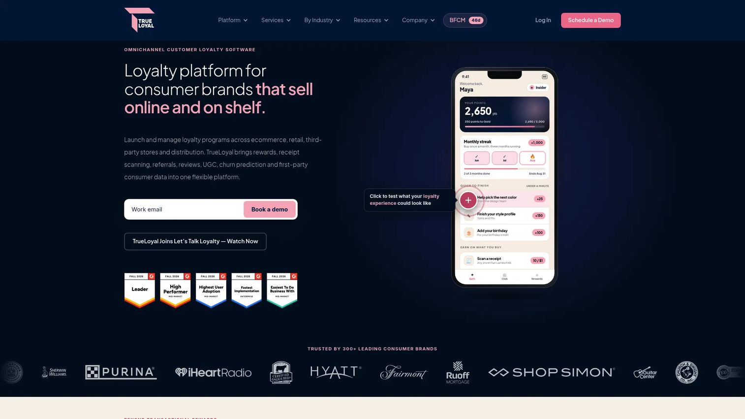 TrueLoyal loyalty and product trial campaign software