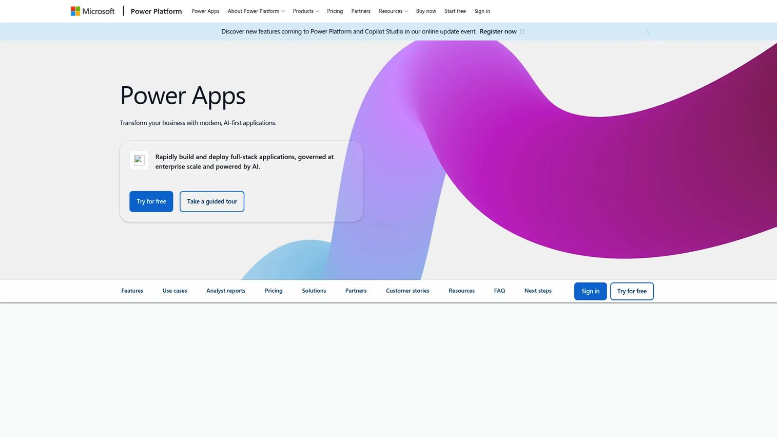 Microsoft Power Apps low-code app builder