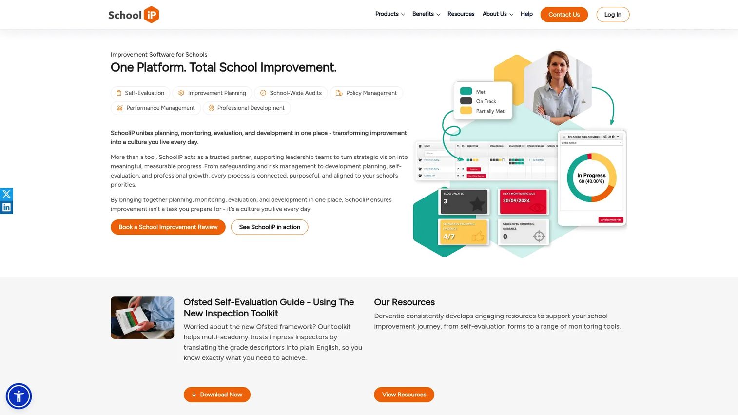 SchooliP staff appraisal and professional development software dashboard