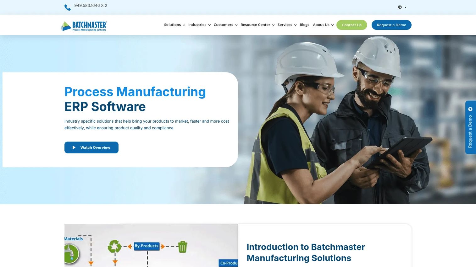 BatchMaster ERP formula and batch production interface