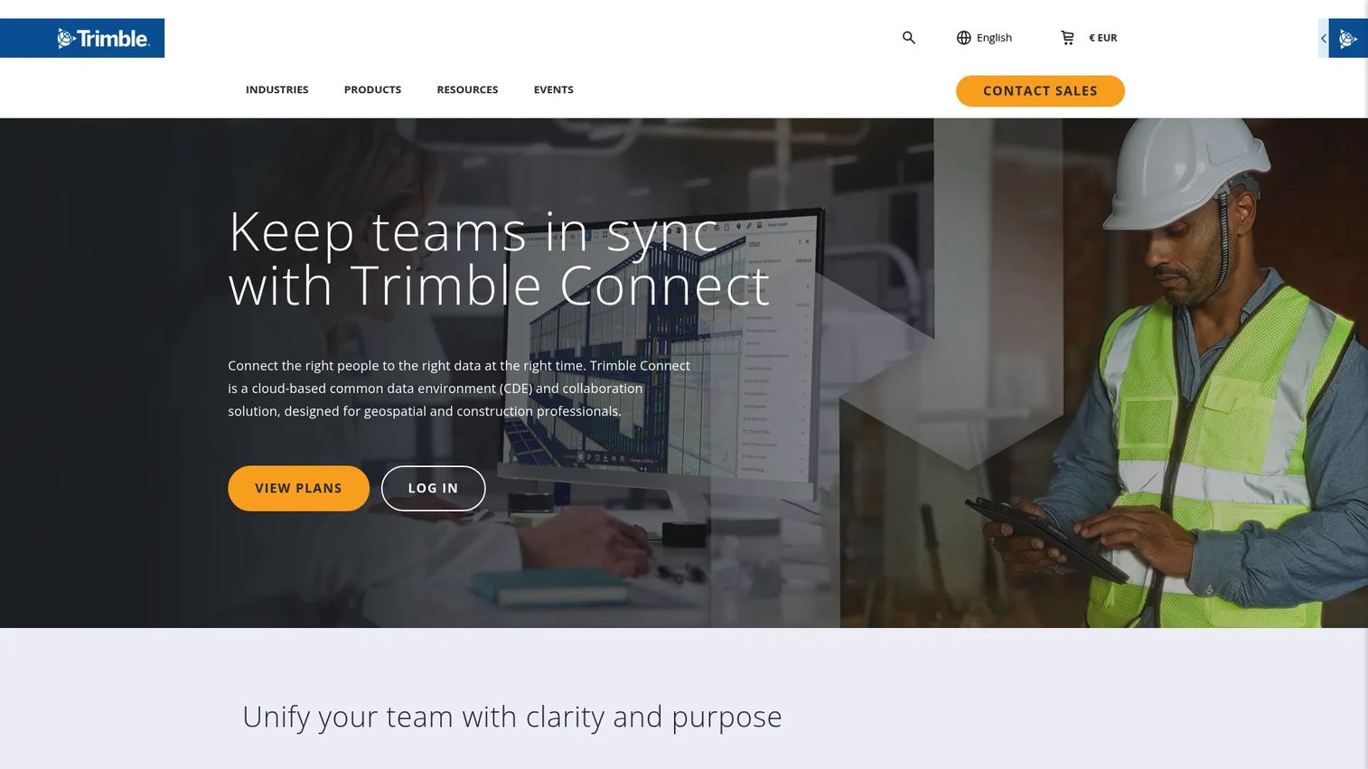 Trimble Connect 3D model collaboration workspace.