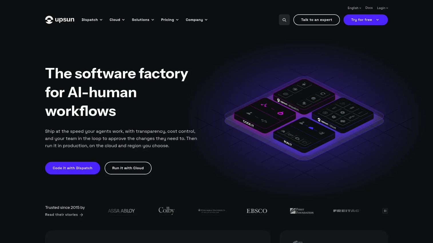 Upsun cloud application platform homepage