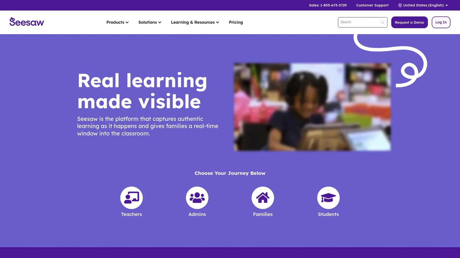 Seesaw student learning journal with family messaging