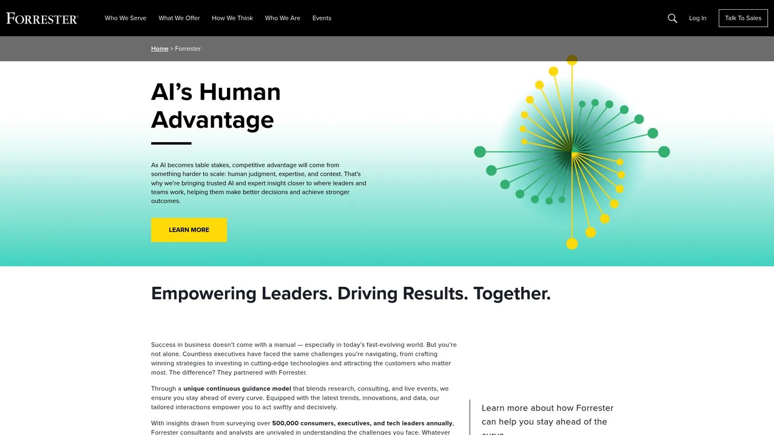 Forrester research and advisory homepage