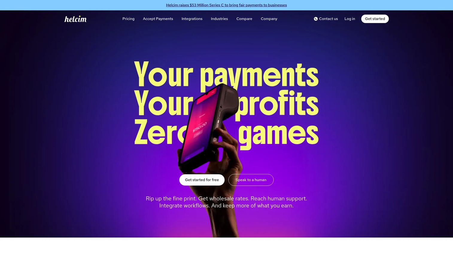 Helcim retail checkout and payment processing dashboard