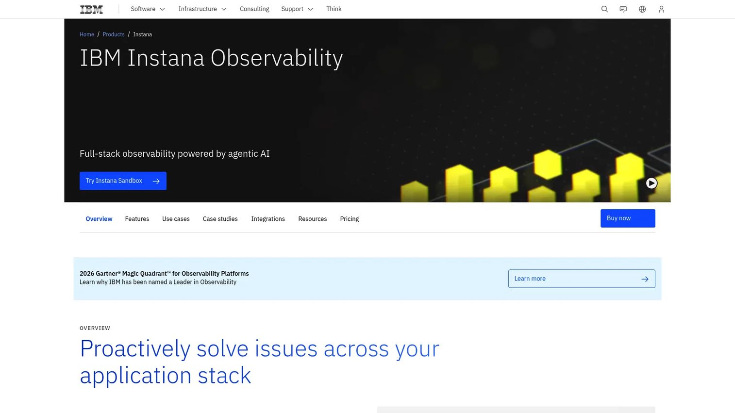 IBM Instana Observability service map for application monitoring