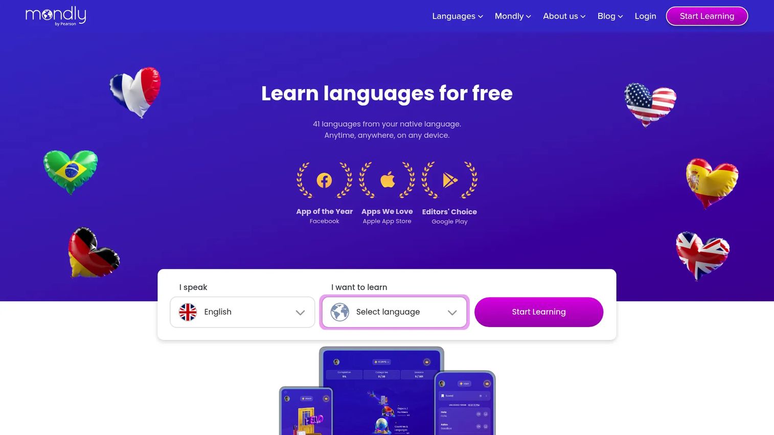 Mondly travel conversation lesson for beginner language learners