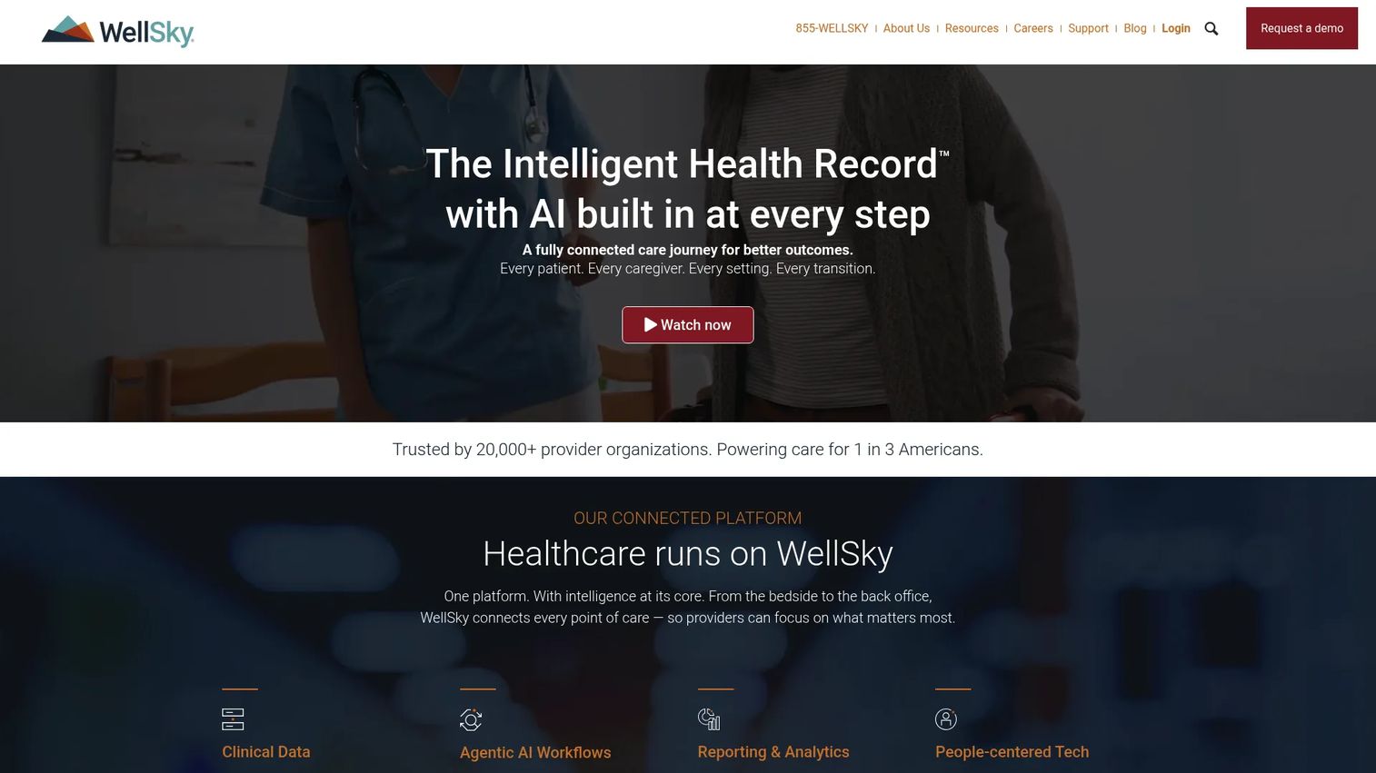 WellSky homepage screenshot