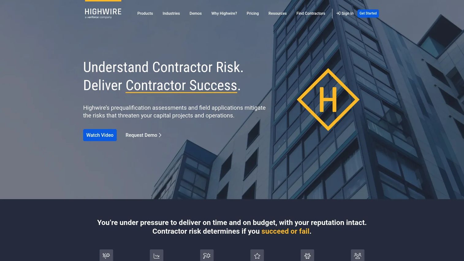 Highwire contractor risk management platform