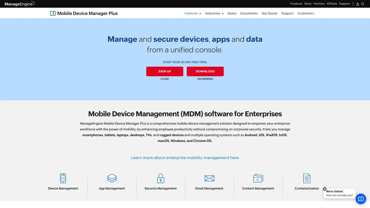ManageEngine Mobile Device Manager Plus app deployment dashboard