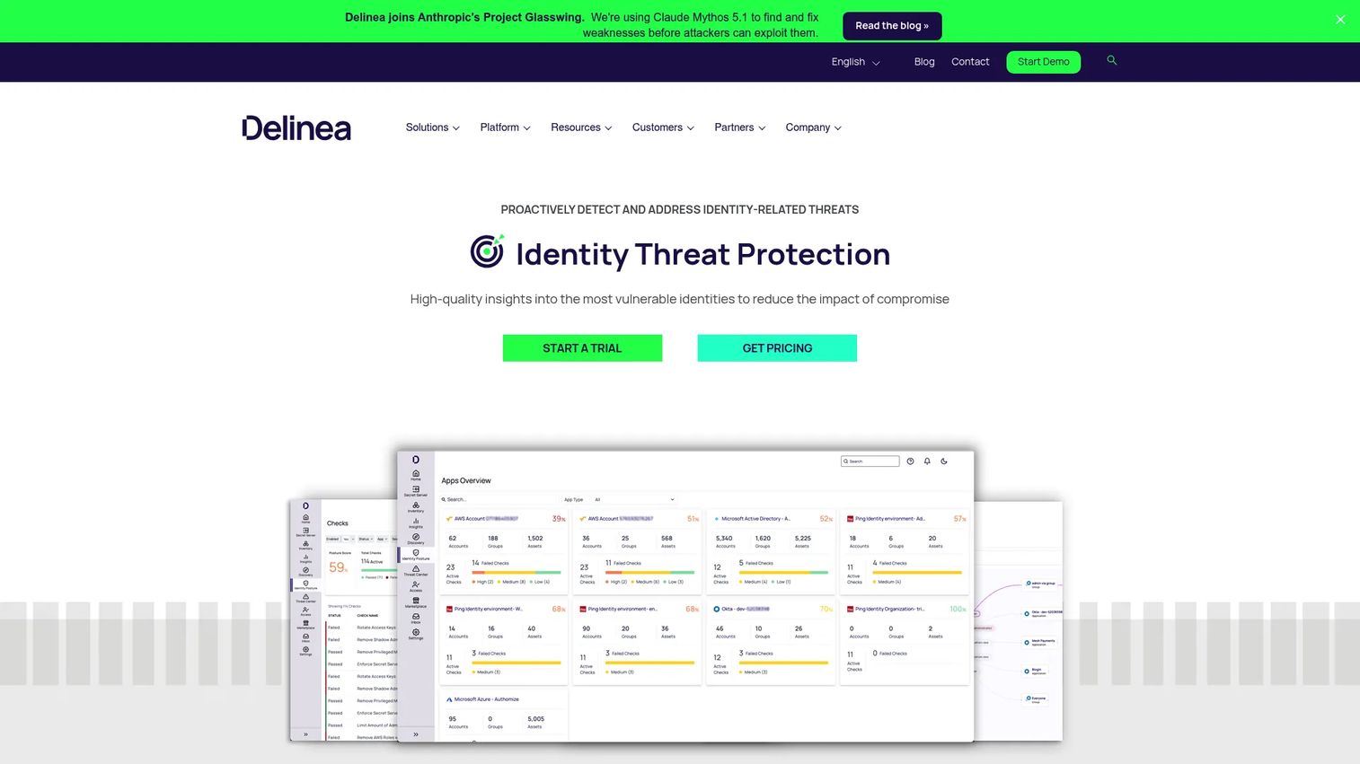 Delinea Identity Threat Protection privileged identity view