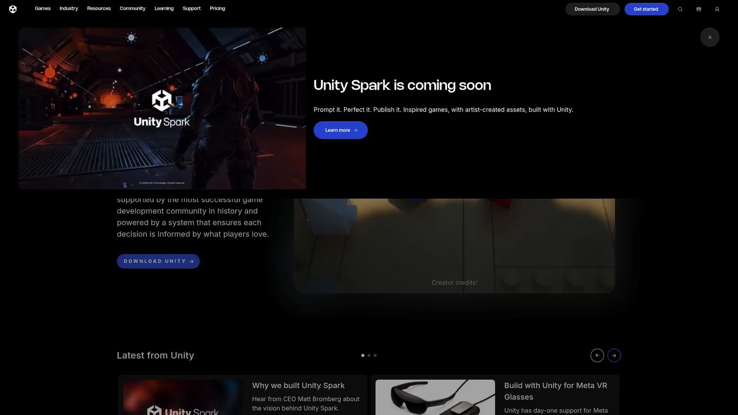 Unity VR visualization software interface